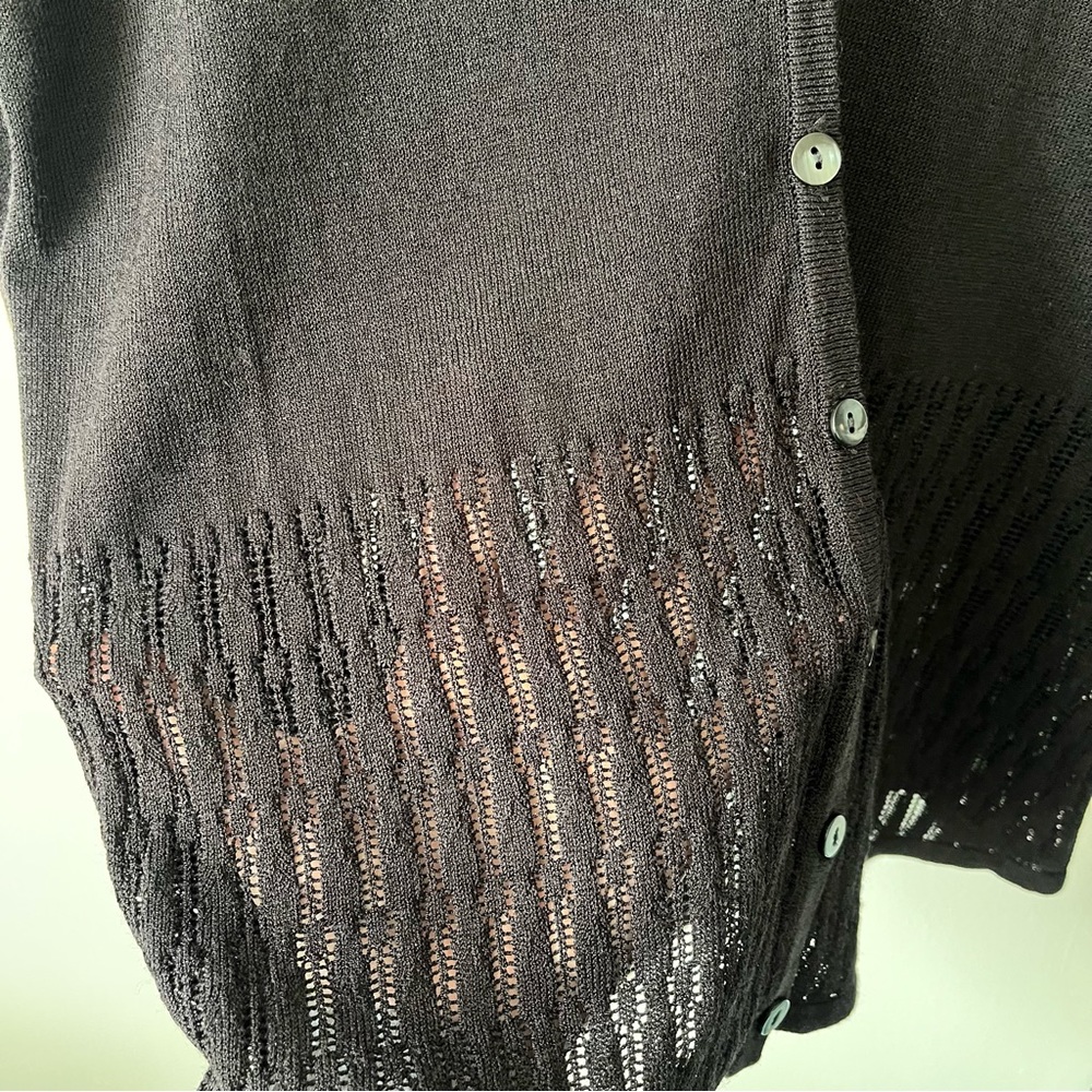 Liz Claiborne Liz Sport Black Long Sleeve Cardigan, Size M - Picture 4 of 7